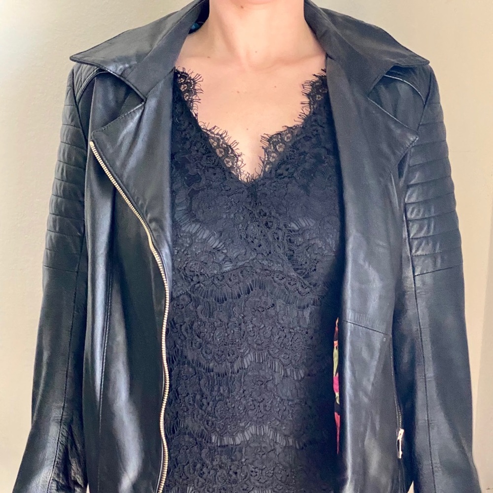 Black leather jacket